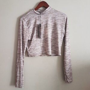 NEW mock neck long-sleeve crop top